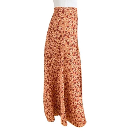 NWOT SANDRO PASCALINE DAISY POLKA DOTS FLARED MIDI SKIRT IN PINK - M (SANDRO 2) - Picture 4 of 10